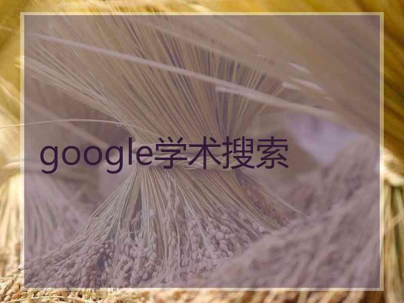 google学术搜索 google学术搜索