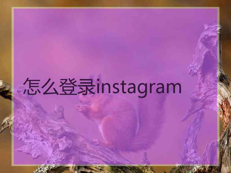 怎么登录instagram 怎么登录instagram