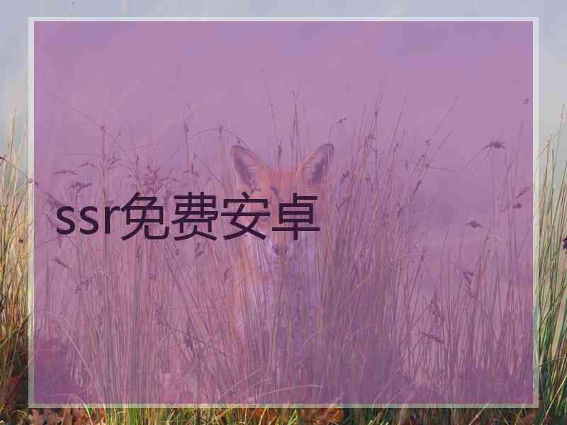 ssr免费安卓 ssr免费安卓