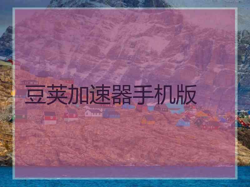 豆荚加速器手机版 豆荚加速器手机版