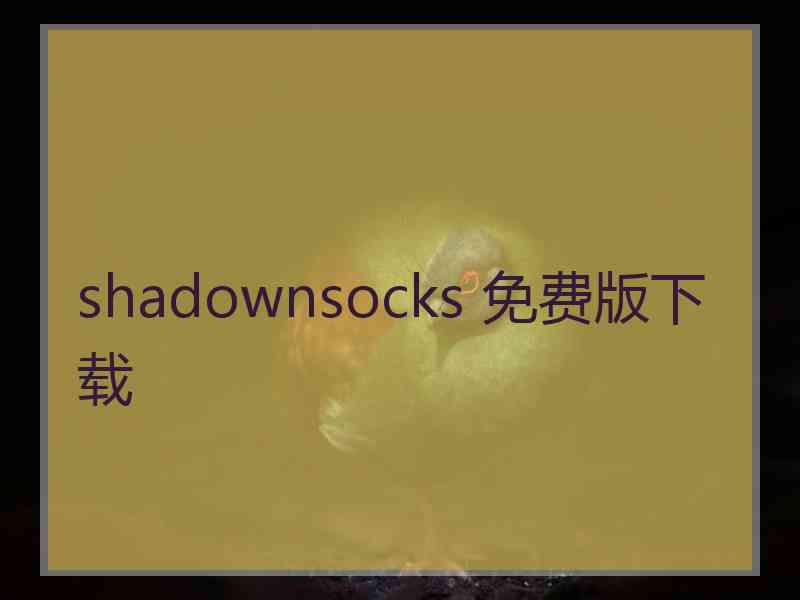 shadownsocks 免费版下载