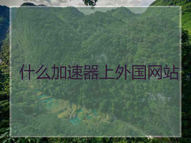 什么加速器上外国网站