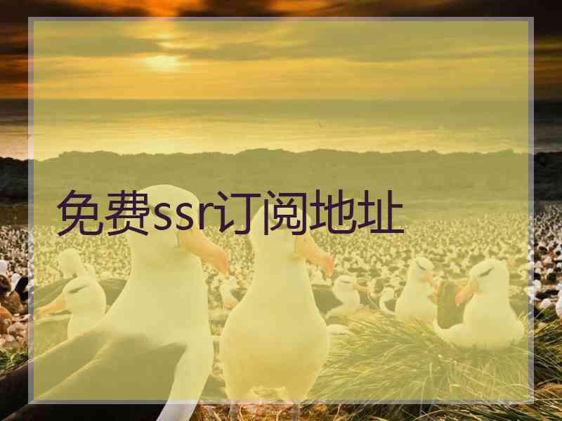 免费ssr订阅地址