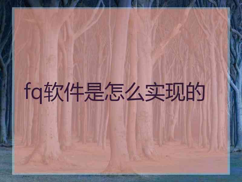 fq软件是怎么实现的
