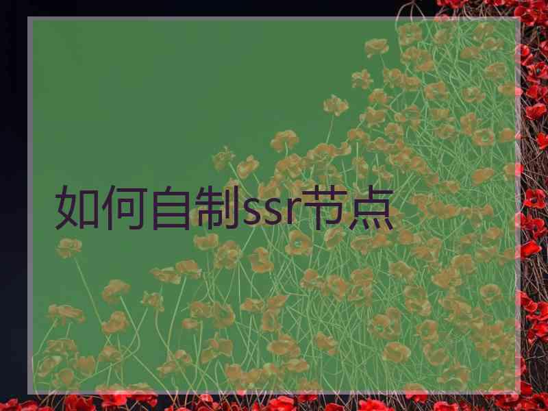 如何自制ssr节点