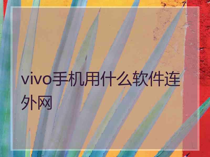 vivo手机用什么软件连外网
