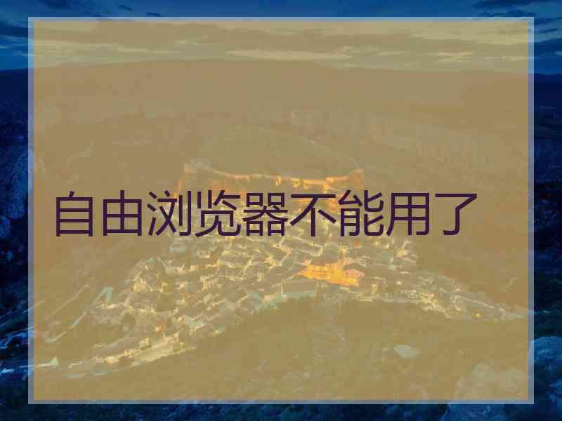 自由浏览器不能用了