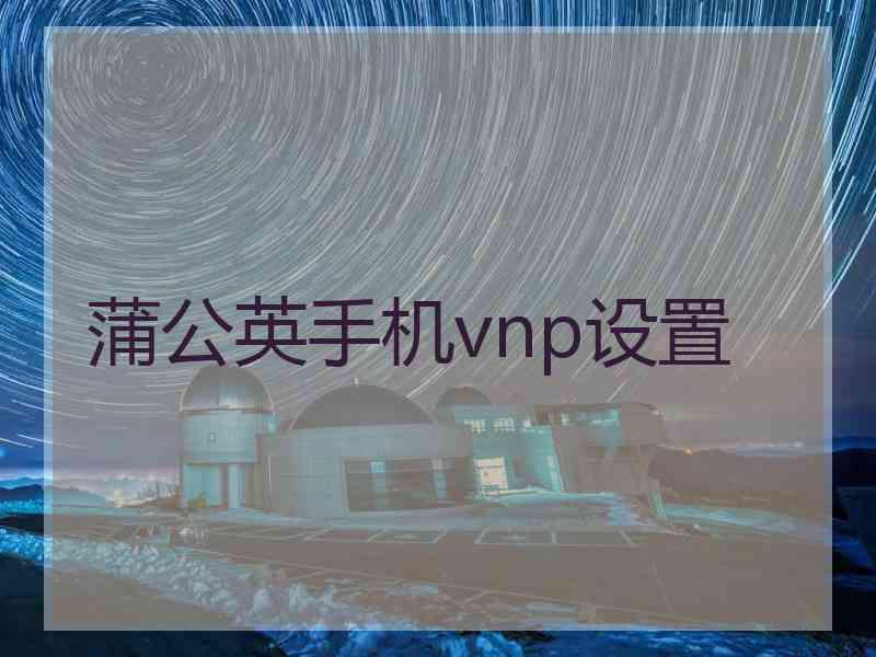 蒲公英手机vnp设置