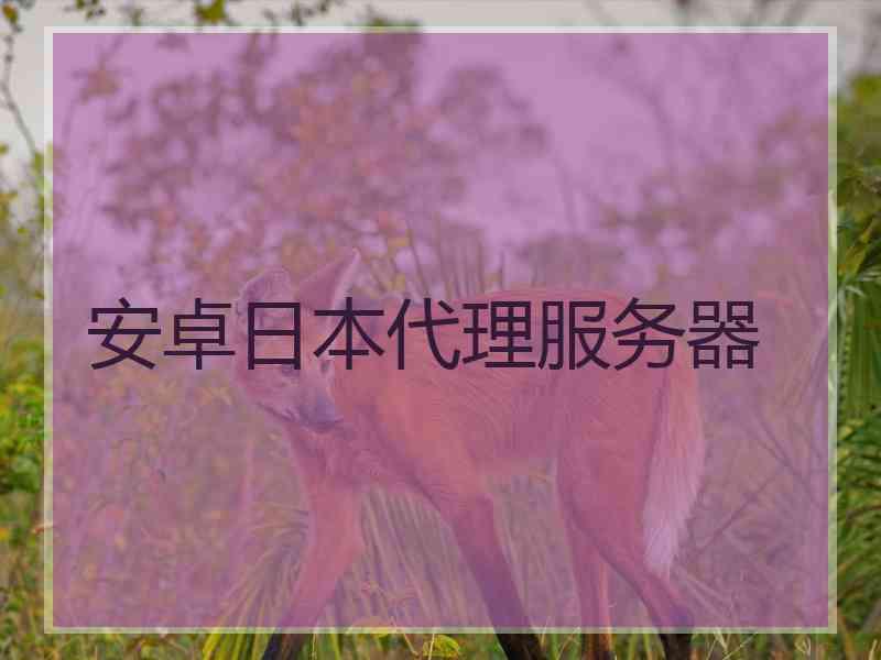 安卓日本代理服务器