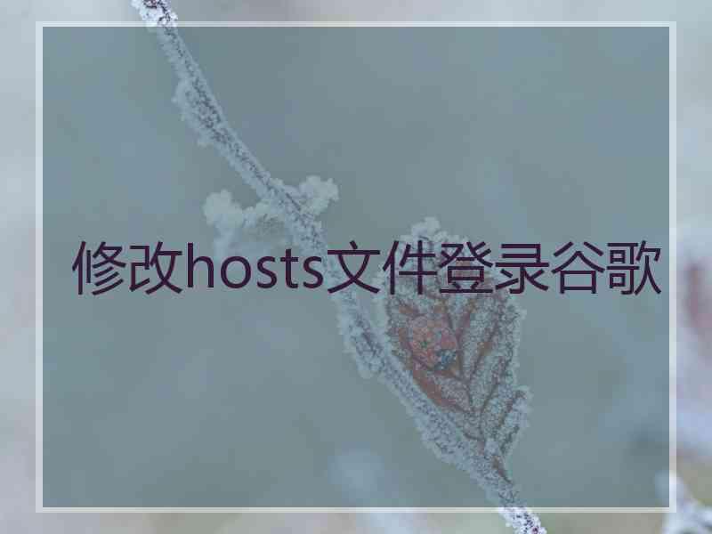 修改hosts文件登录谷歌