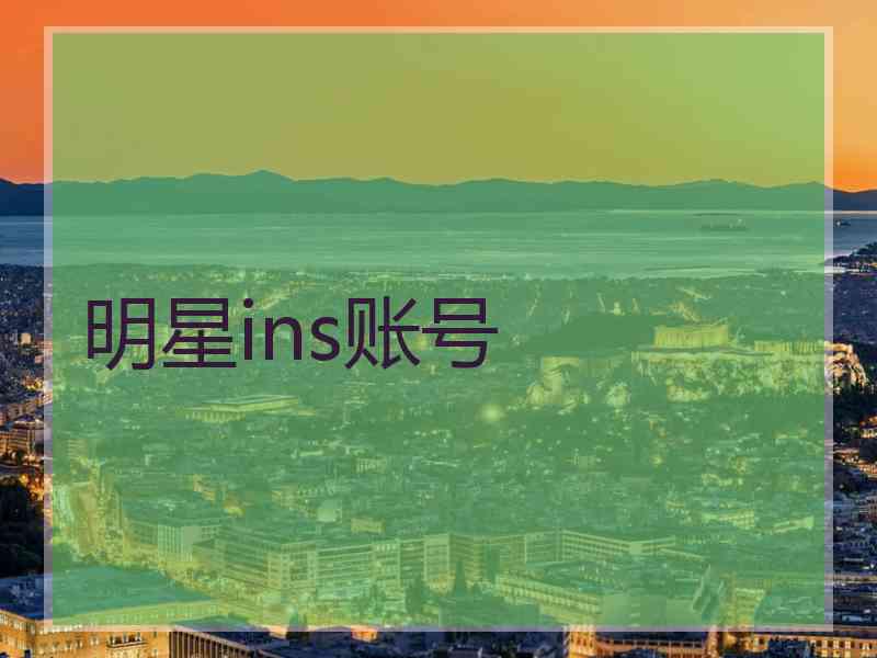 明星ins账号