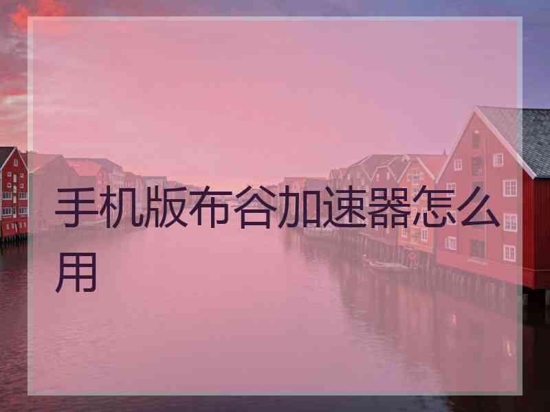 手机版布谷加速器怎么用