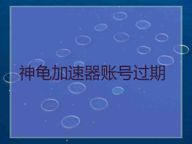 神龟加速器账号过期