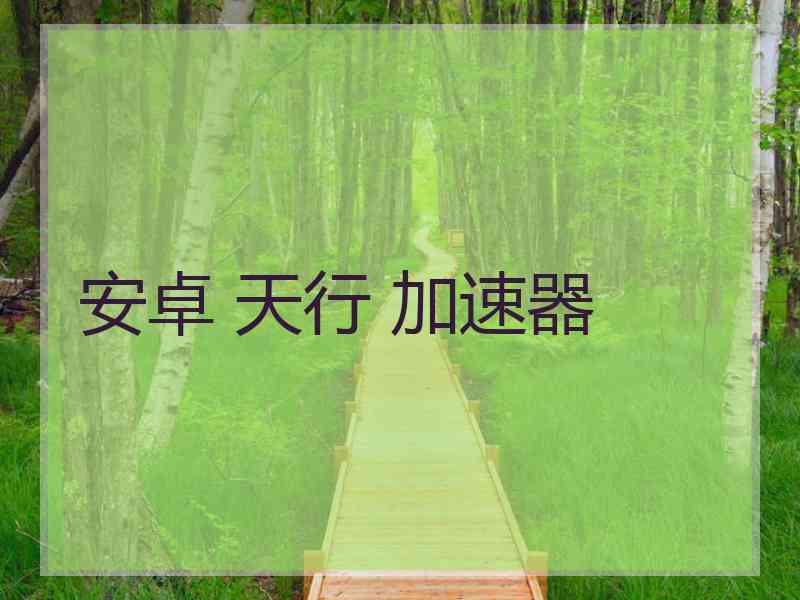 安卓 天行 加速器