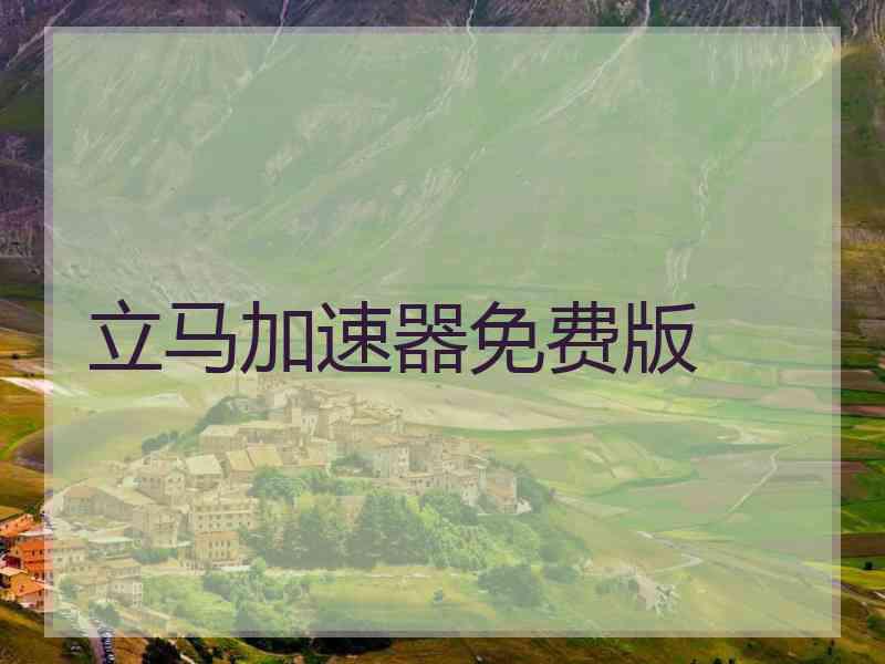 立马加速器免费版