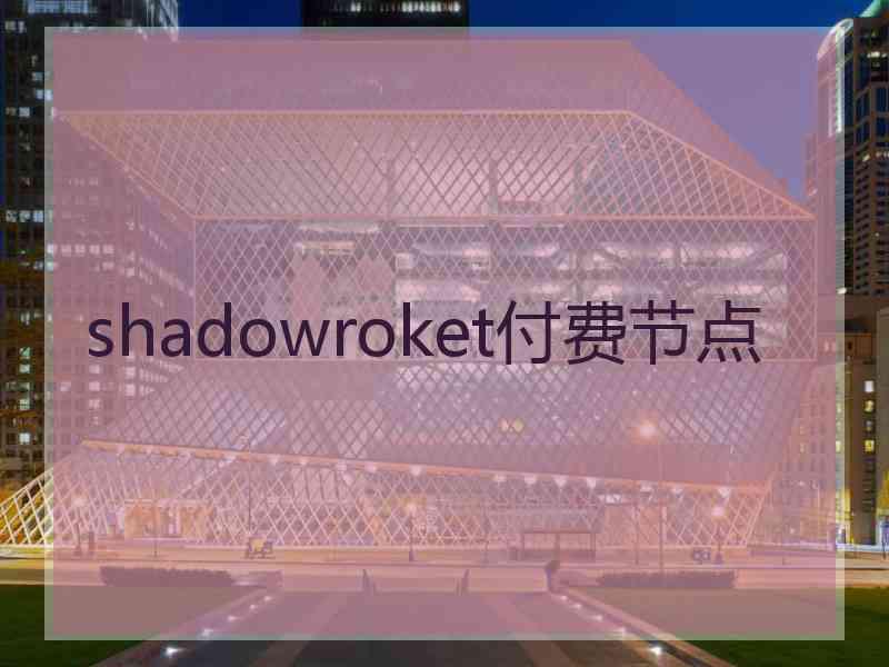 shadowroket付费节点
