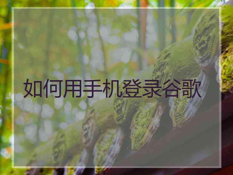 如何用手机登录谷歌