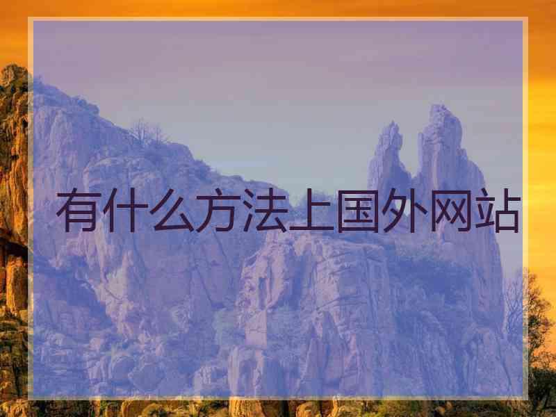 有什么方法上国外网站