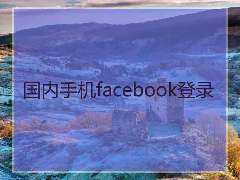 国内手机facebook登录