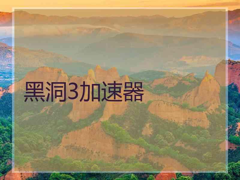 黑洞3加速器