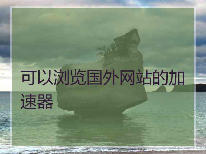 可以浏览国外网站的加速器