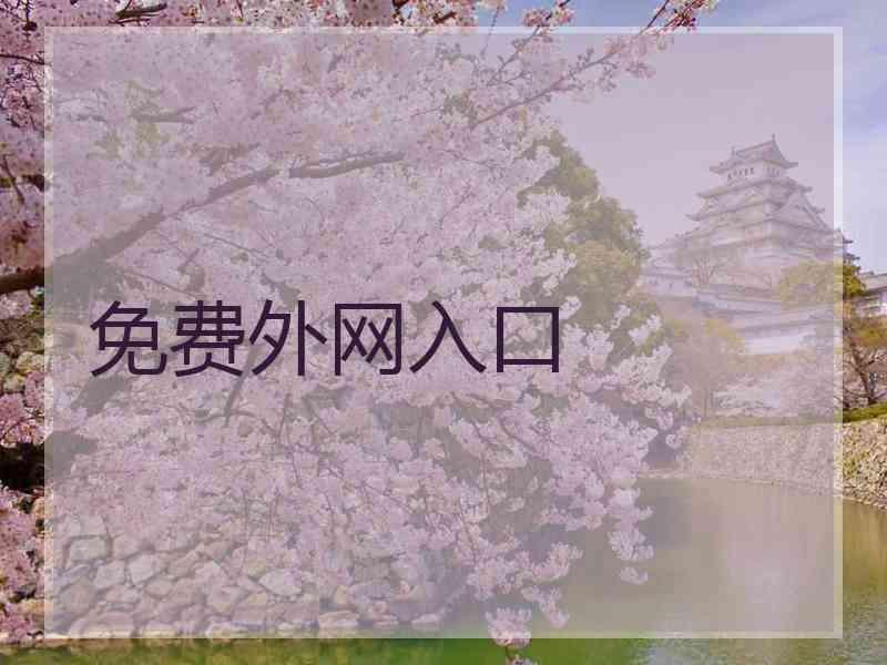 免费外网入口