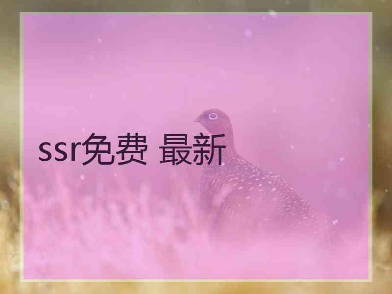 ssr免费 最新