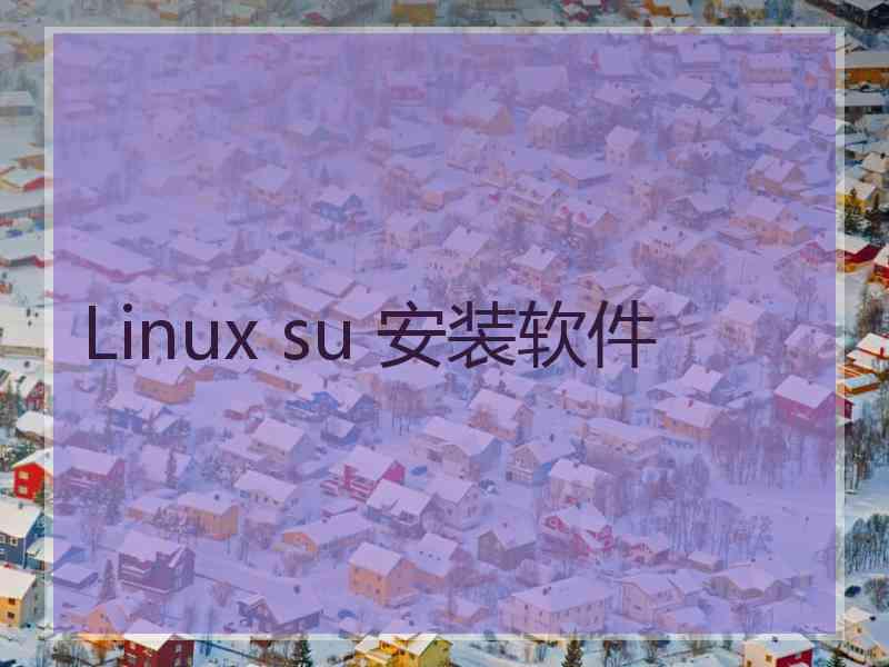 Linux su 安装软件