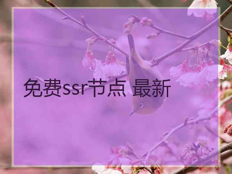 免费ssr节点 最新