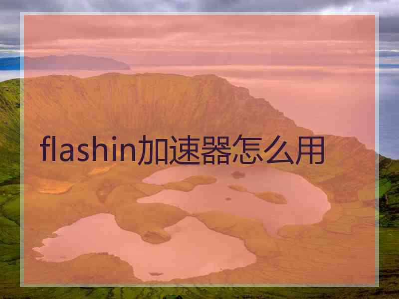 flashin加速器怎么用