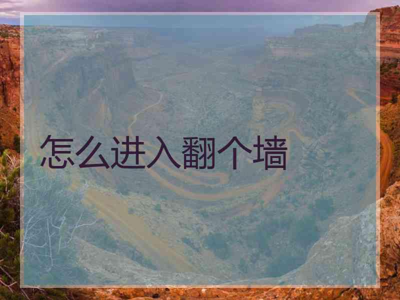 怎么进入翻个墙