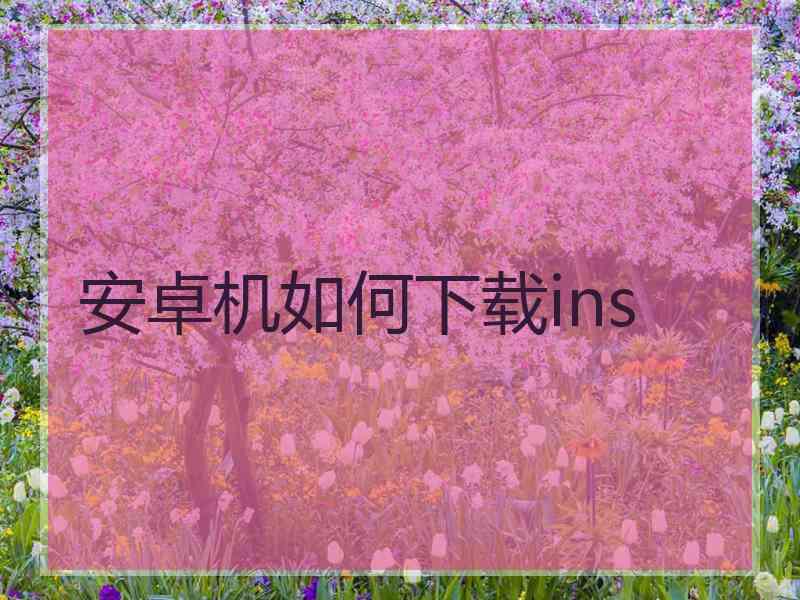 安卓机如何下载ins