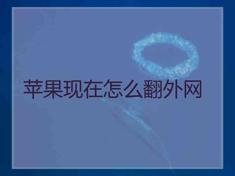 苹果现在怎么翻外网