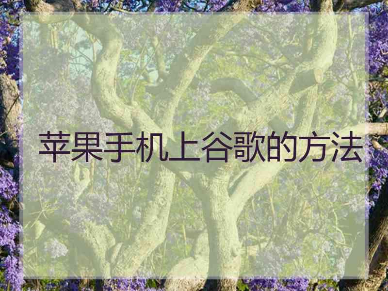 苹果手机上谷歌的方法