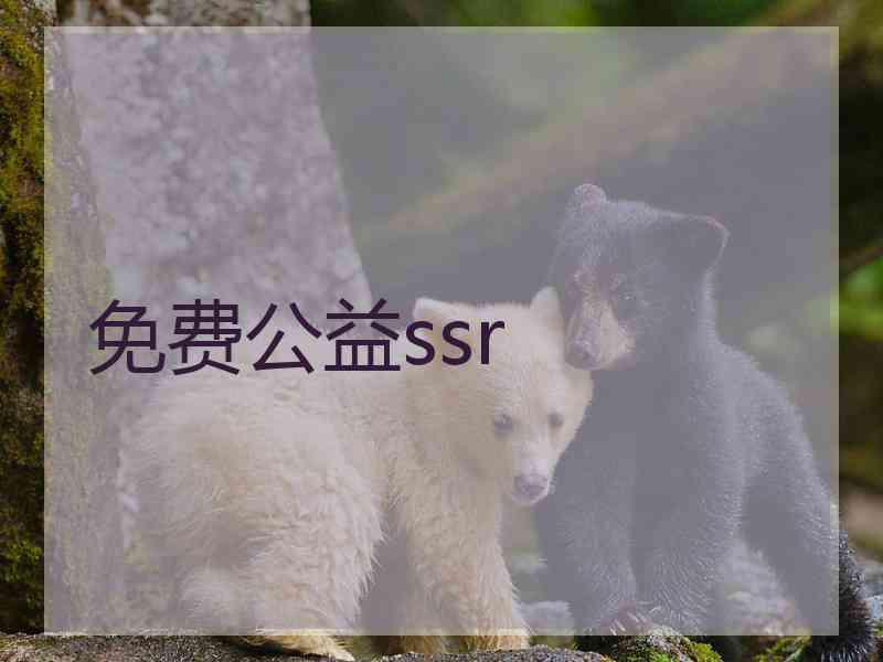 免费公益ssr