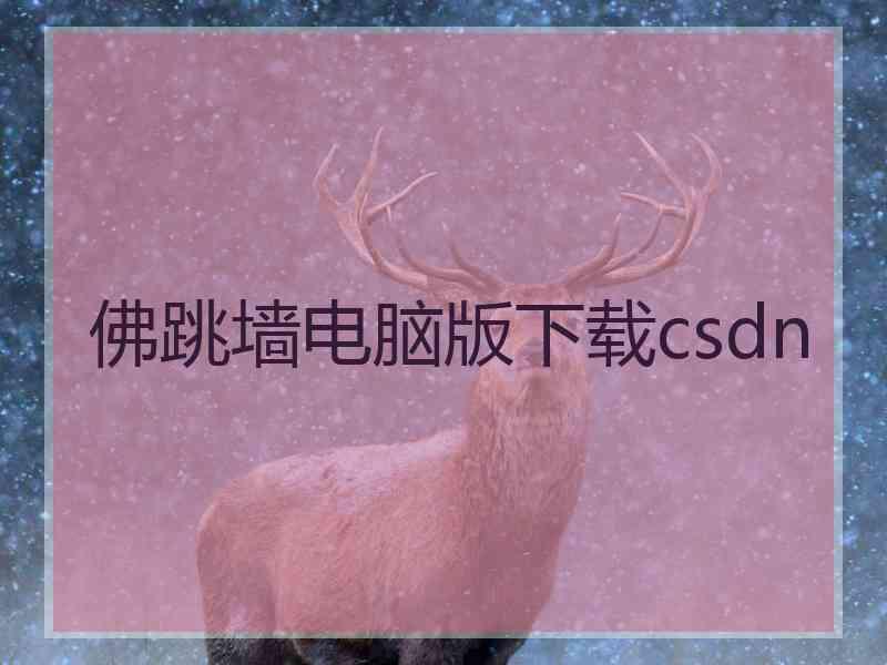 佛跳墙电脑版下载csdn