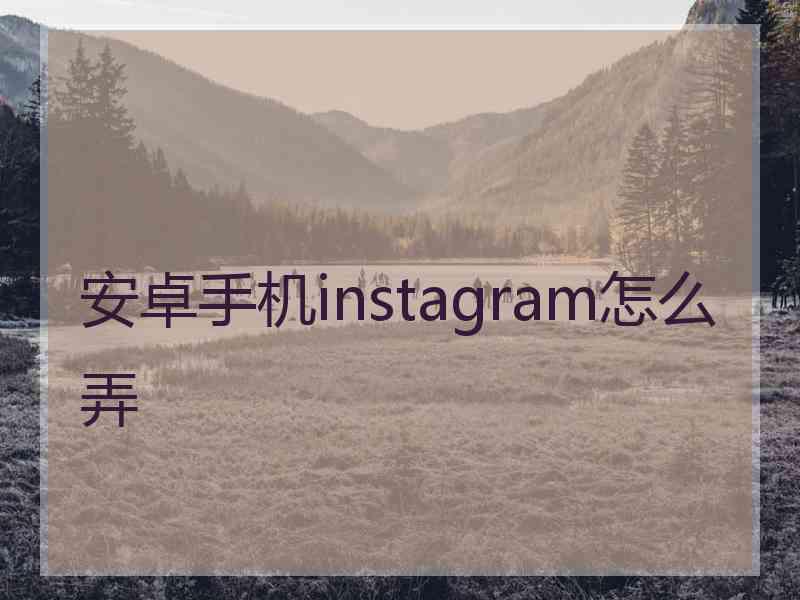 安卓手机instagram怎么弄