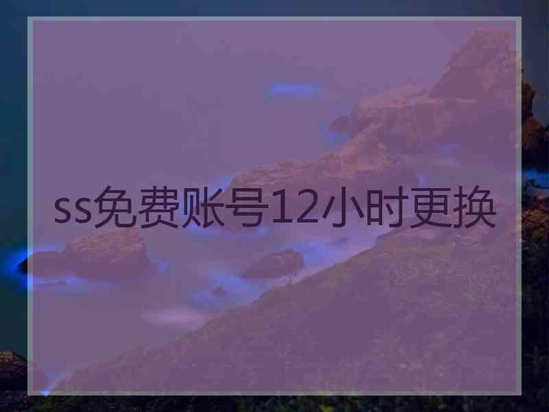 ss免费账号12小时更换