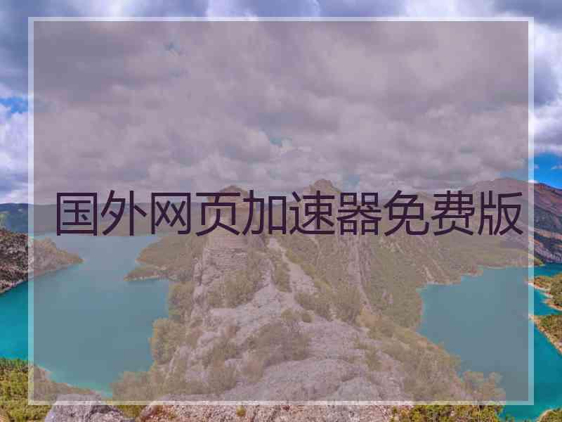 国外网页加速器免费版