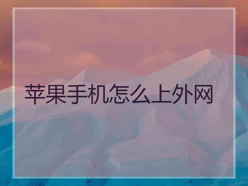 苹果手机怎么上外网