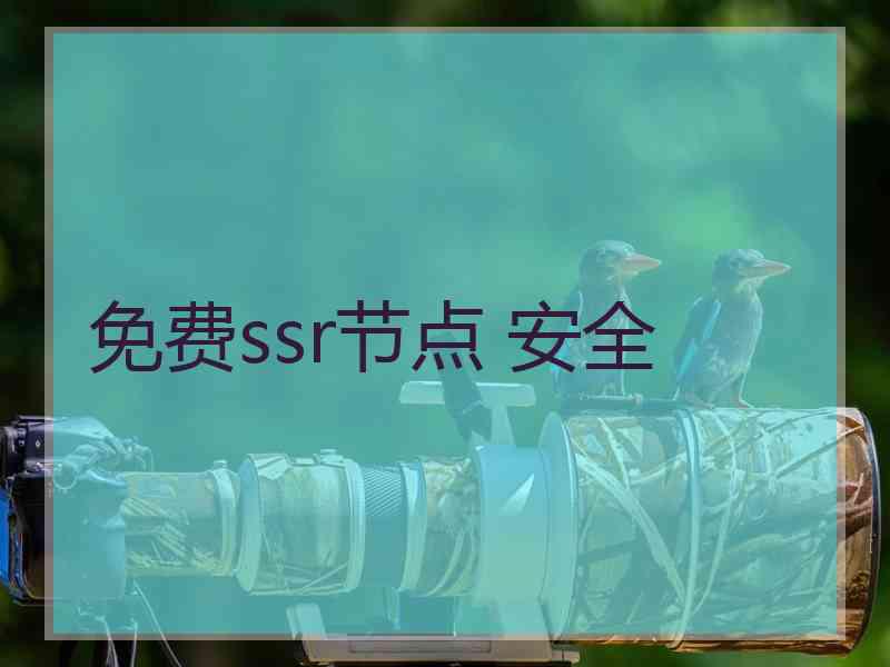 免费ssr节点 安全
