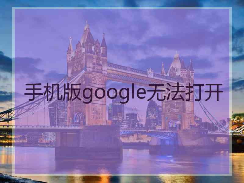 手机版google无法打开