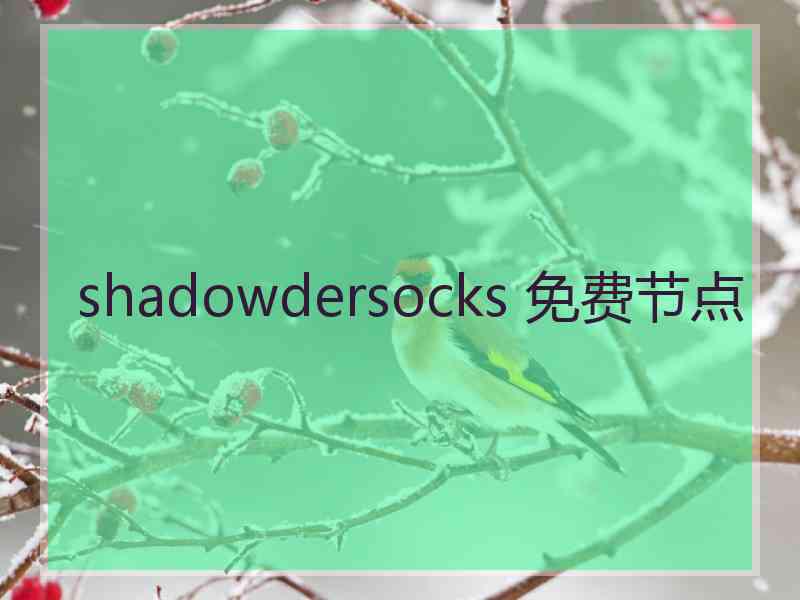 shadowdersocks 免费节点