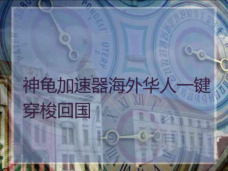 神龟加速器海外华人一键穿梭回国
