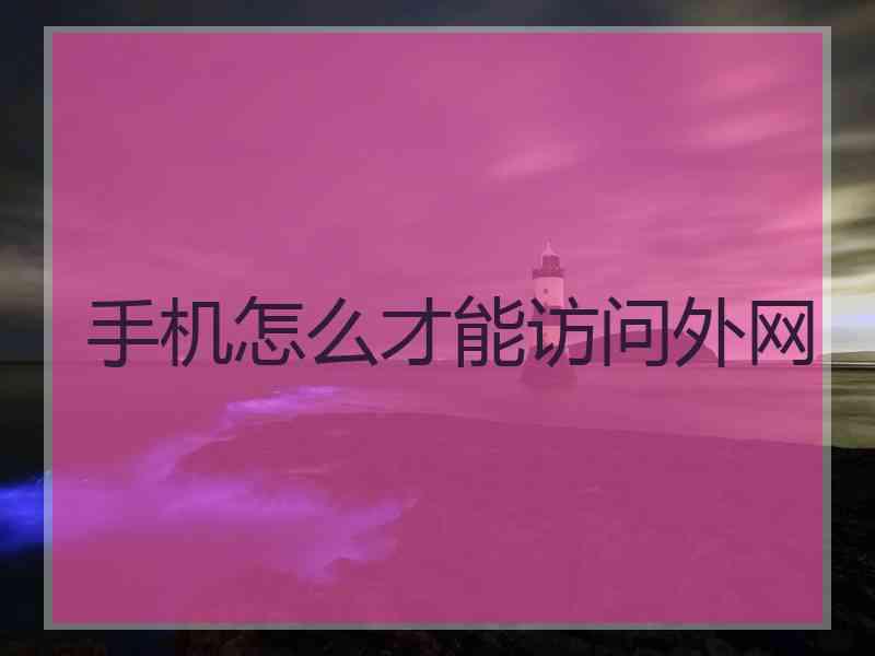 手机怎么才能访问外网