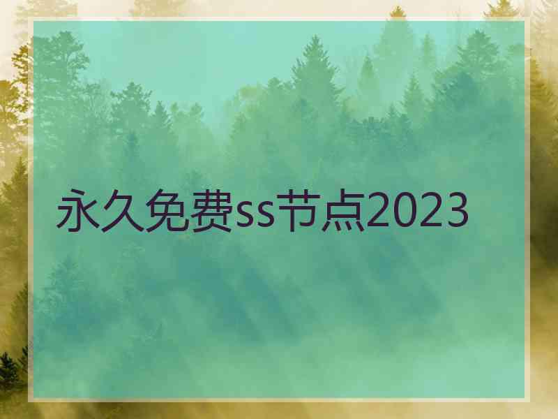 永久免费ss节点2023