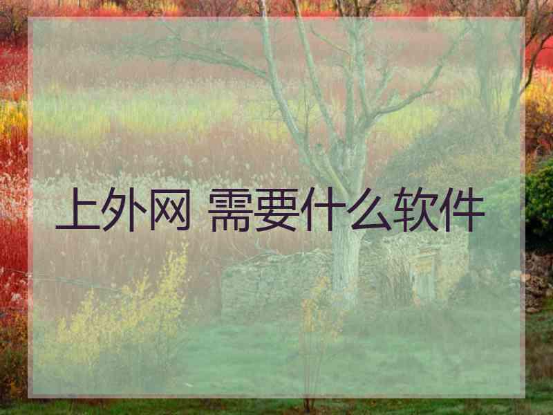 上外网 需要什么软件