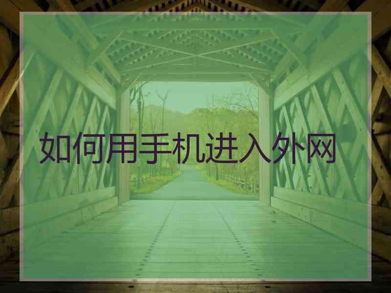 如何用手机进入外网