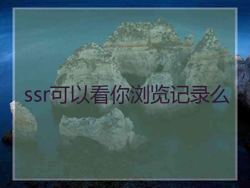 ssr可以看你浏览记录么