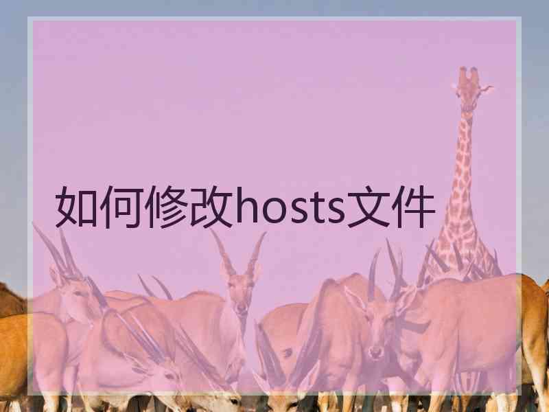 如何修改hosts文件